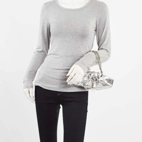 Givenchy Metallic Silver Leather 4G Mini Kenny Bag - Picture 2 of 10
